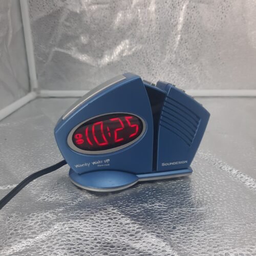 Retro Wacky Wake Up Alarm Clock Soundesign Blue 3131L Vintage 90s - Fully Tested