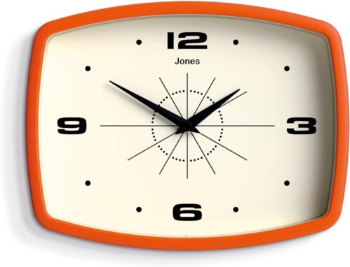 Retro Wall Clock - Square Clock - Rectangular Clock - Kitchen Clock - Office Clo