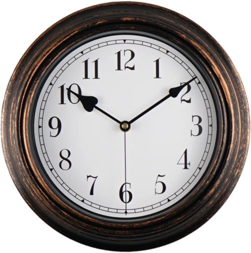 Retro Wall Clock, 12'' Vintage Silent Non Ticking Classic Clocks, Easy to Read,