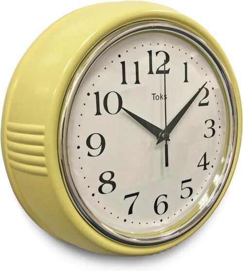 Retro Wall Clock, 9.5 Inch Vintage Design, Silent Non-Ticking Quartz