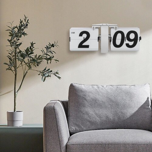 Retro Wall Mount / Tabletop Flip Clock Battery Powered Digital Display Clock