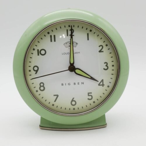 Retro Westclox Big Ben Loud Alarm Clock Analog Glows Mint Green MCM Tested