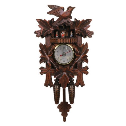 Retro Wood Forest House Clock Cuckoo Bird Clock Wood Ornament
