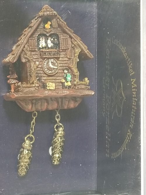 Reutter Porcelain Miniature Black Forest Cuckoo Clock Dollhouse Decor NIB German