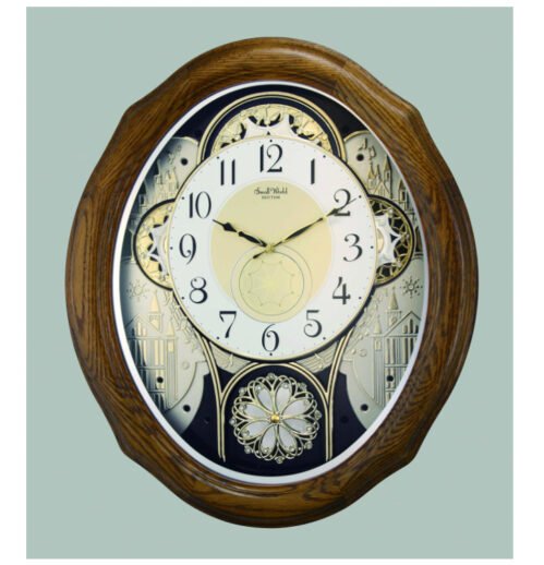 Rhythm BROWN American Gala Musical Solid Oak Clock 4MH861WUO6 Christmas Music