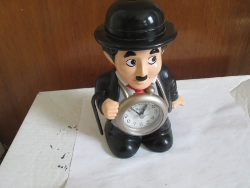 Rhythm Charlie Chaplin Alarm Clock For Parts Or Repair
