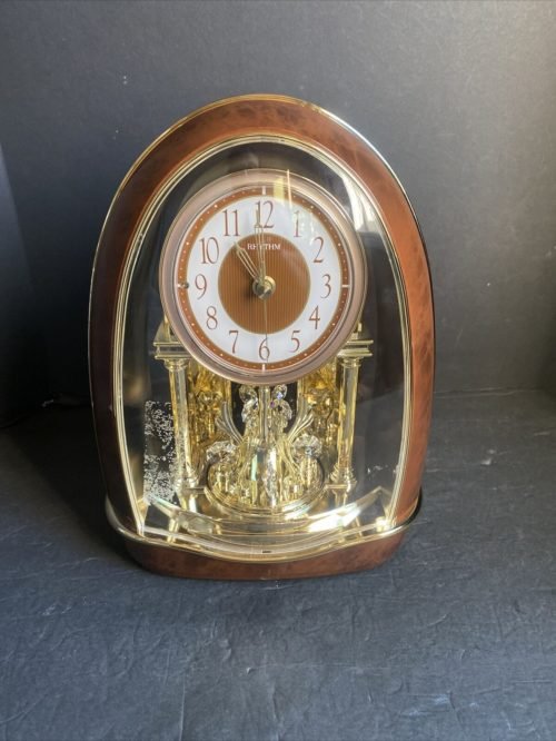 RHYTHM Classic Nightingale￼ Mantle Clock Swarovski Crystal