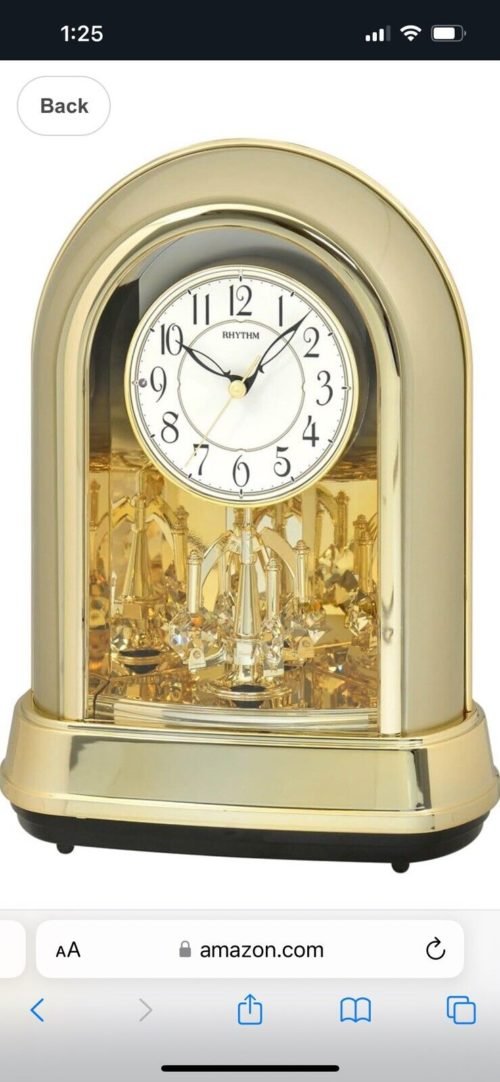 Rhythm Clocks "Crystal Dulcet II" Musical Motion Mantel Clock, Champagne