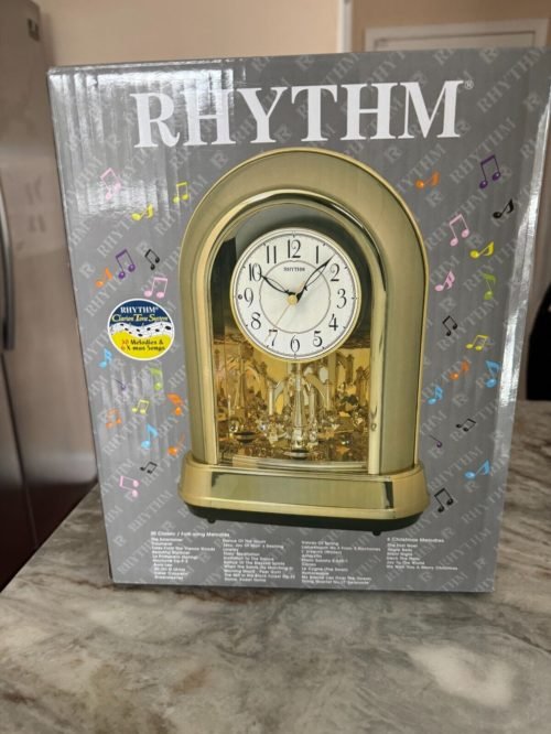 Rhythm Clocks "Crystal Dulcet II" Musical Motion Mantel Clock, Champagne