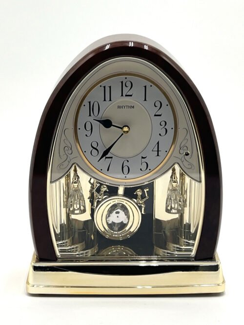 Rhythm Clocks "Joyful Crystal Bells" 12 Song Musical Motion Mantel Clock