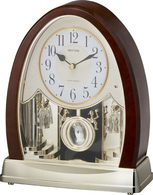 Rhythm Clocks Joyful Crystal Bells Musical Mantel Clock (4RJ636WD23)