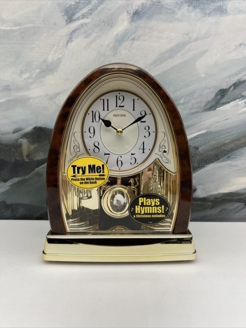 Rhythm Clocks "Joyful Crystal Bells" Musical Motion Mantel Clock
