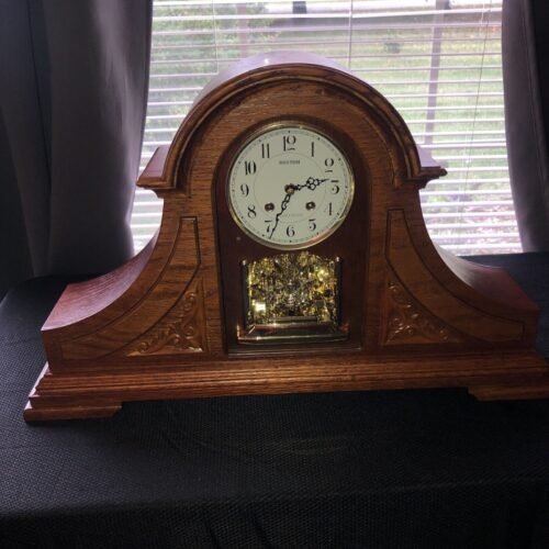 Rhythm Musical & Anniversary Fireplace Mantel Clock Plays 15 Different Songs OBO