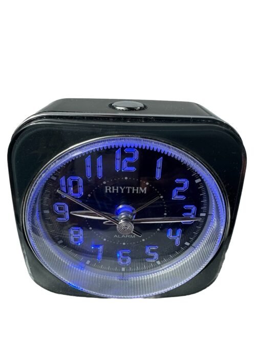 RHYTHM Quartz Analog Alarm Clock Lightened NIGHTBRITE - CRE826 Black 3”