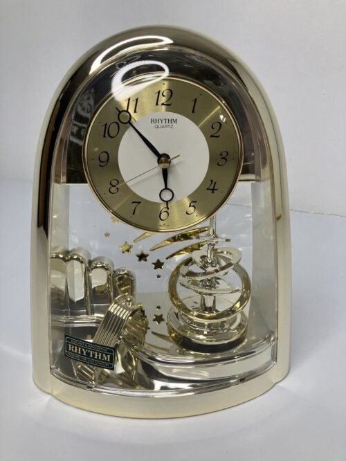 Rhythm Quartz Mantle Clock Silent Rotating Pendulum Stars Celestial #4SG607