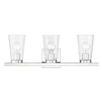 Ridgeway 22.5 in. 3-Light Polished Chrome Vanity Light with Clear Glass