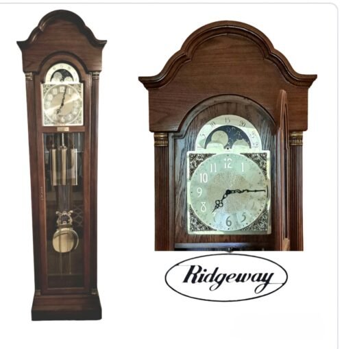 Ridgeway 93 Vintage Grandfathers Clock Weights & Pendulum Serial #93007363 Works