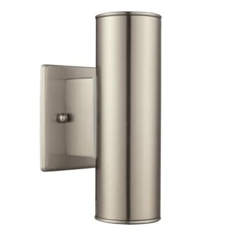 Riga 7.64 in. 2-Light Modern Stainless Steel Dimmable LED Cylinder Outdoor Wall...
