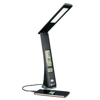Rise 12 in. LED Desk Lamp with Digital Display, Black