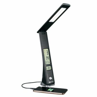 Rise 12 in. LED Desk Lamp with Digital Display, Black