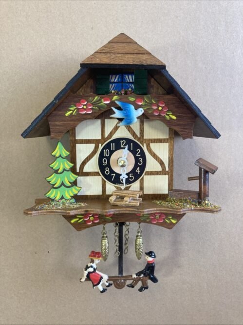 River City 6" Novelty Cukoo Clock Model #2070Q-06 -German Chalet *Keeps Time*