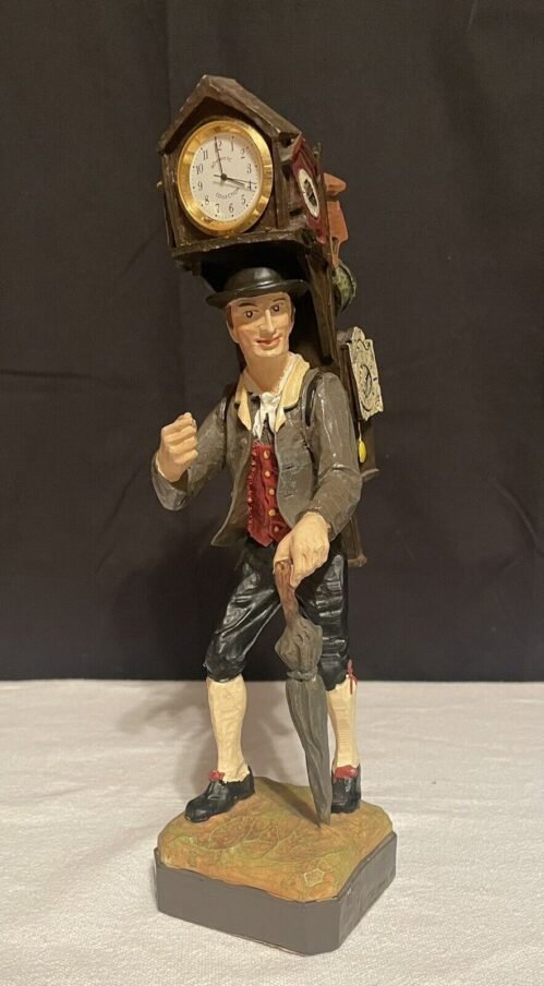 River City Clock Peddler Statue Romantic Collection With Quartz Clock