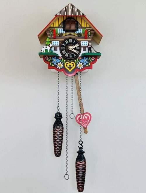 River City Clocks M 8 08 PQ 8 Inch Musical Multi Colored Quartz Cuckoo Clock NEW image