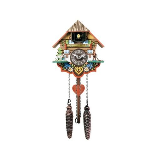 River City Clocks Musical Multi-Colored Quartz Cuckoo Clock - 8 Inches Tall -...