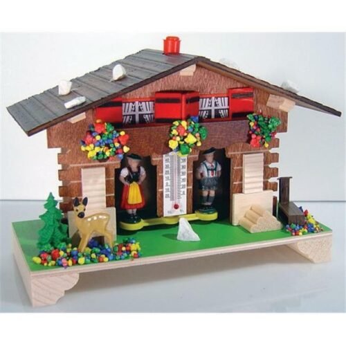 River City Cuckoo 1020T-06 Traditional German Weatherhouse with Deer and Ther...
