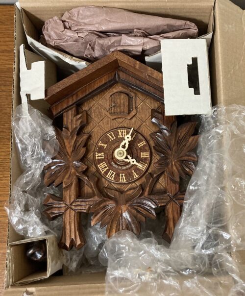 River City Cuckoo Clock Bird with Five Leaves Hand Carved Made In Germany NEW! image