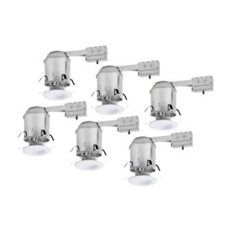 RL 6 in. (6-Pack) Remodel Ceiling Housing and (6-Pack) Dimmable White Integrated...