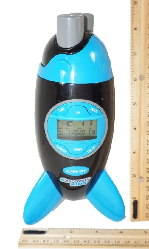 Rocketship Projection Digital Alarm Toy Rocket 8 . 5 " Clock Discovery Kids 2012 reference