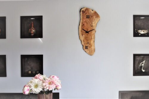 Room Decor, Farmhouse Clock, Unique Natural Wooden, Large Wall Live Edge Gift