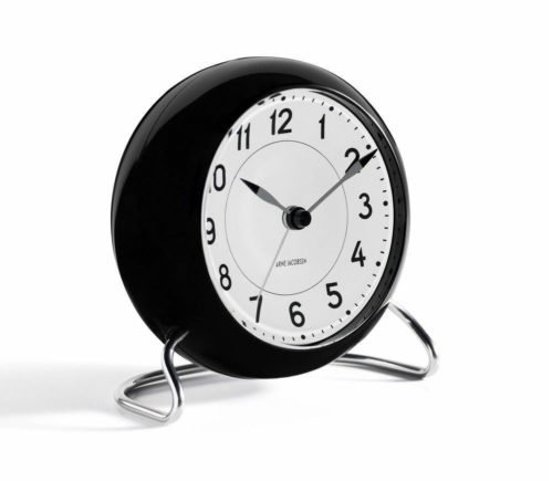 Rosendahl Arne Jacobsen table desk clock alarm black white Station danish design