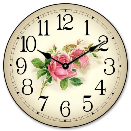 Rose Wall Clock, Whisper Quiet, Comes in 8 sizes, Ultra Quiet, Lifetime Warranty