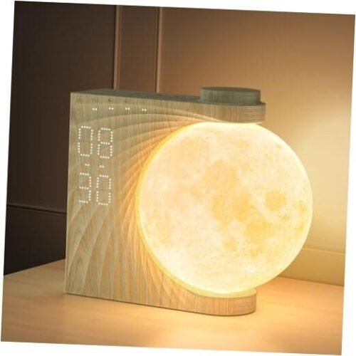 Rotatable Moonlight Alarm Clock, Sunrise Alarm Clocks, Night Lamp for Bedrooms