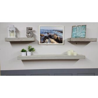 Rough Cut Decor 3 x 7 x 24 in. Gray Floating Shelf