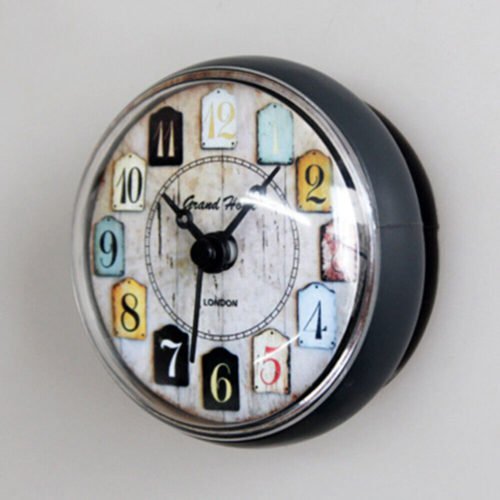 Round Bathroom Alarm Clock Suction Cup Clock Students Gift Home Office Kitchen