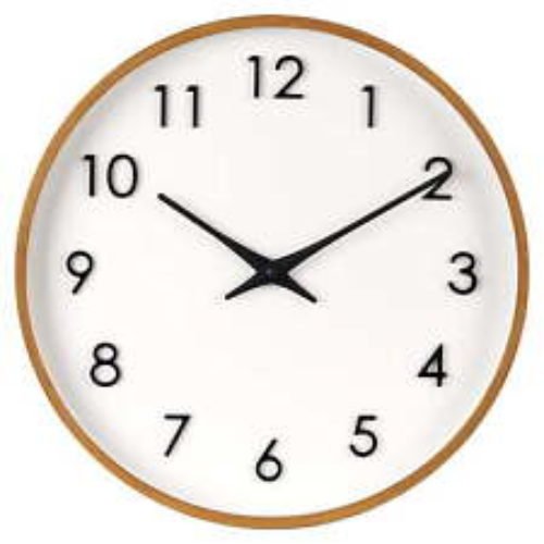 Round Indoor 20" Modern Mid-Tone Wood Finish Plastic Frame Analog Wall Clock