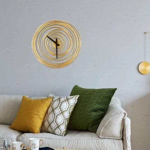 Round Large Fancy Metal Luxury Wall Spiral Clock For Home Living Room Bedroom