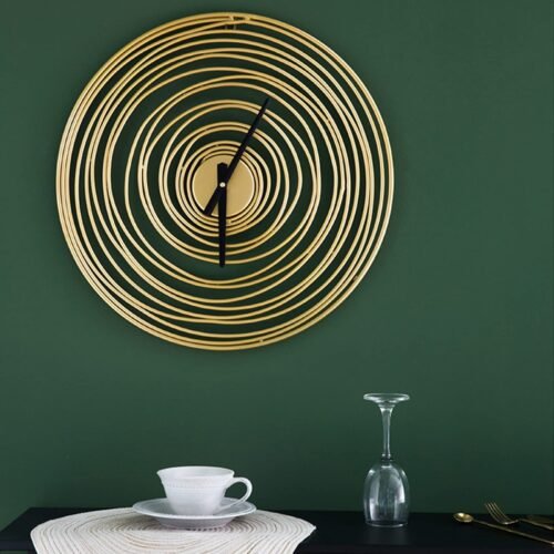 Round Large Fancy Metal Luxury Wall Spiral Clock For Home Living Room Bedroom