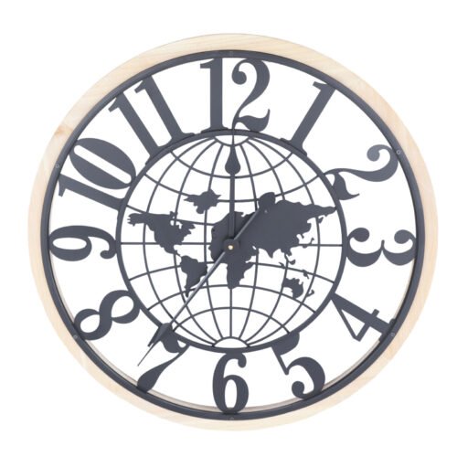 Round Quartz Clock 11" World Map Wall Clock Earth Map Home Bed Room Office Decor
