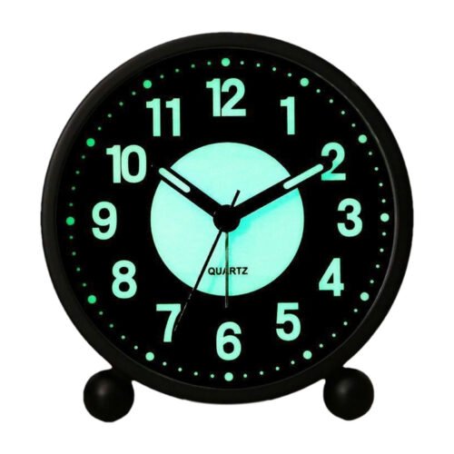 Round Retro Dial Alarm Modern Simple Bedside Alarm Clock With Non Ticking Home