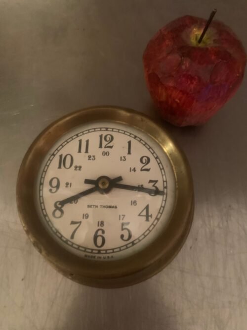 Round Vintage Brass Wall Clock by Seth Thomas - Ao sp5