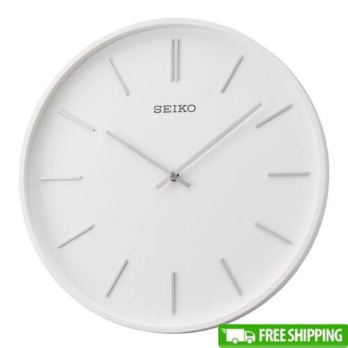 Round Wooden Wall Clock Analog Quartz Movement 3D Numerals W/ Battery Modern Oak