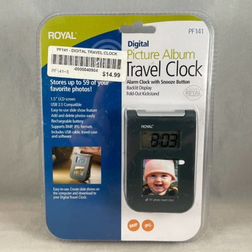 Royal Digital Travel Clock Picture Photo Album stores 59 photos PF141 Brand New