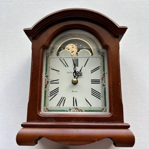 Royal Doulton Bulova Mantel Clock Moon Phase