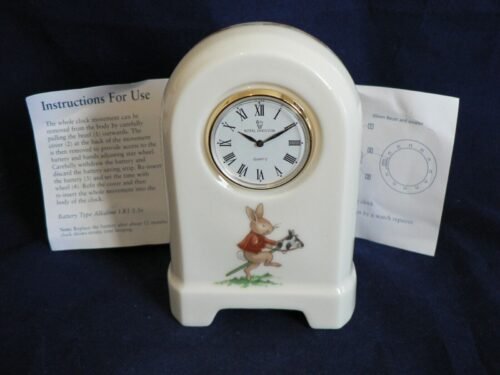 Royal Doulton BunnyKins DESK CLOCK EC1 HOBBY HORSE