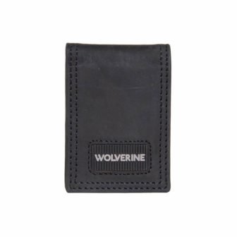 Rugged Full Grain Leather Money Clip in Black