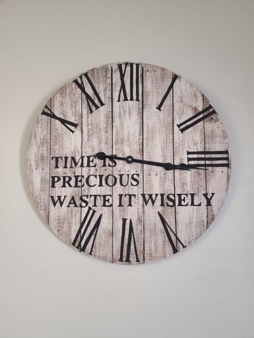 Rustic 24" Oversized Wooden Shiplap Clock , Farmhouse Oversized Wallclock
